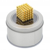 Куб из магнитных шариков 5 мм (золотой), 125 элементов